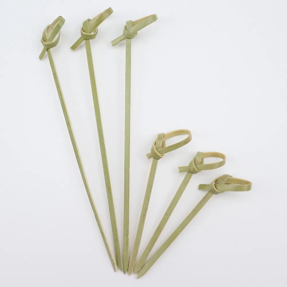 Compostable Bamboo Knot Stick Disposable Hamburger Picks Colorful