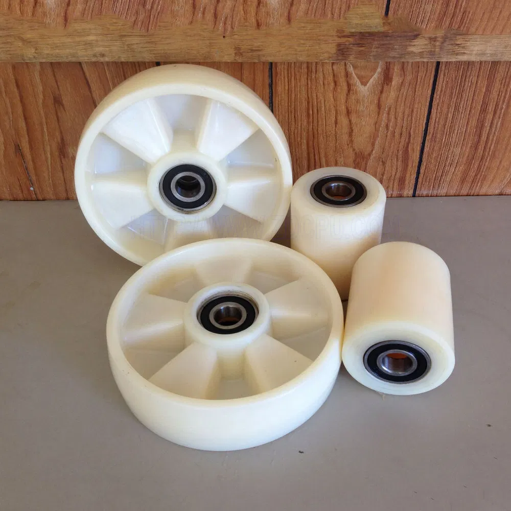 Heavy Duty White Polyurethane PU POM Pulley Wheel with Bearings