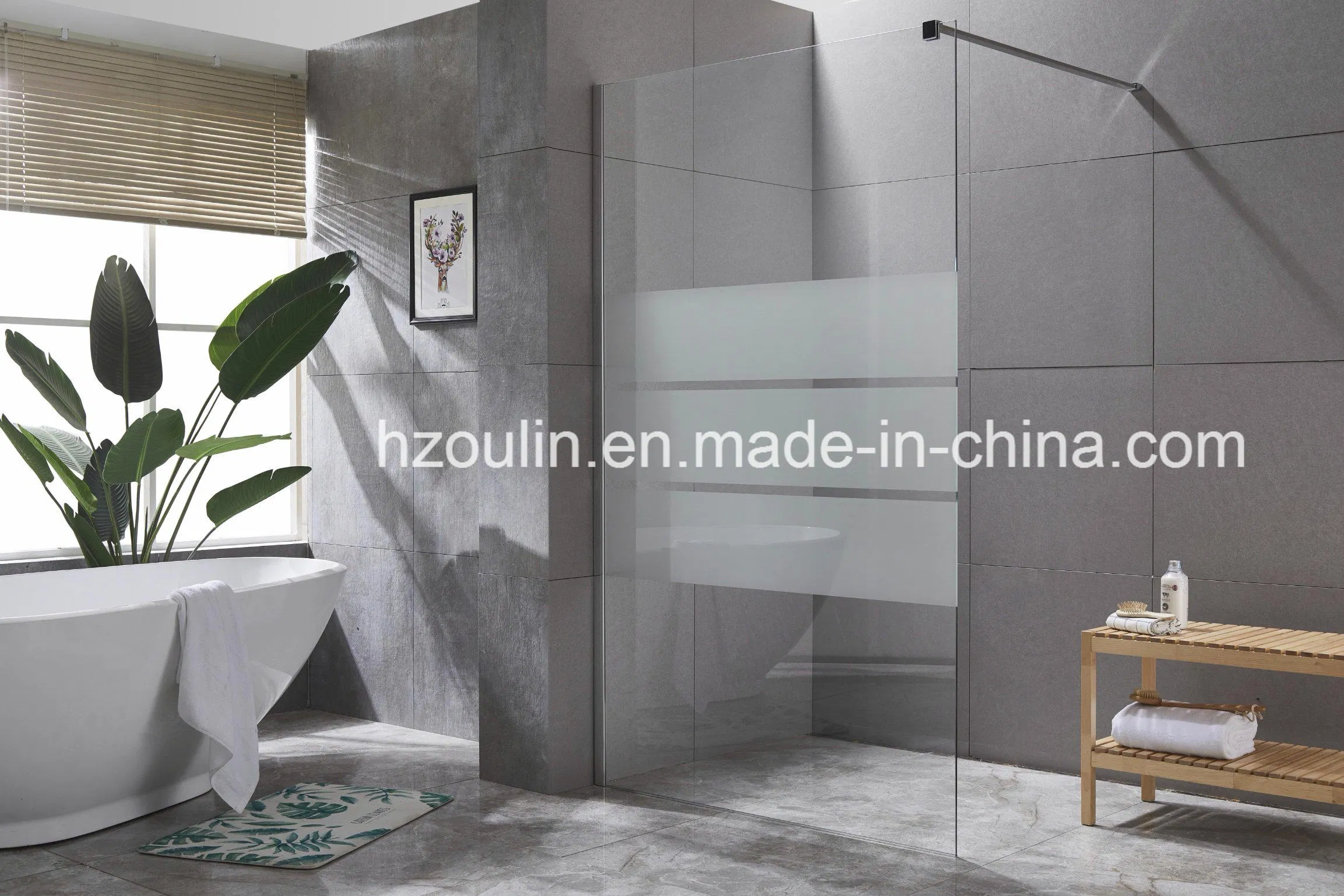 Walk in Shower Screen with 8mm Big Line Glass