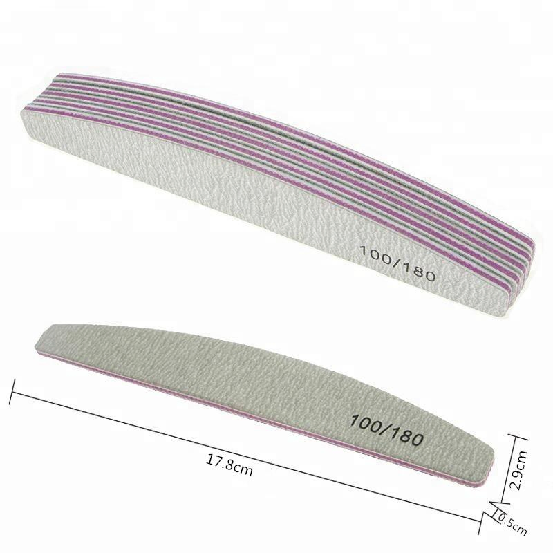 Professional Custom Double Side Disposable Nail File 100/180 Sandpaper Nail File
