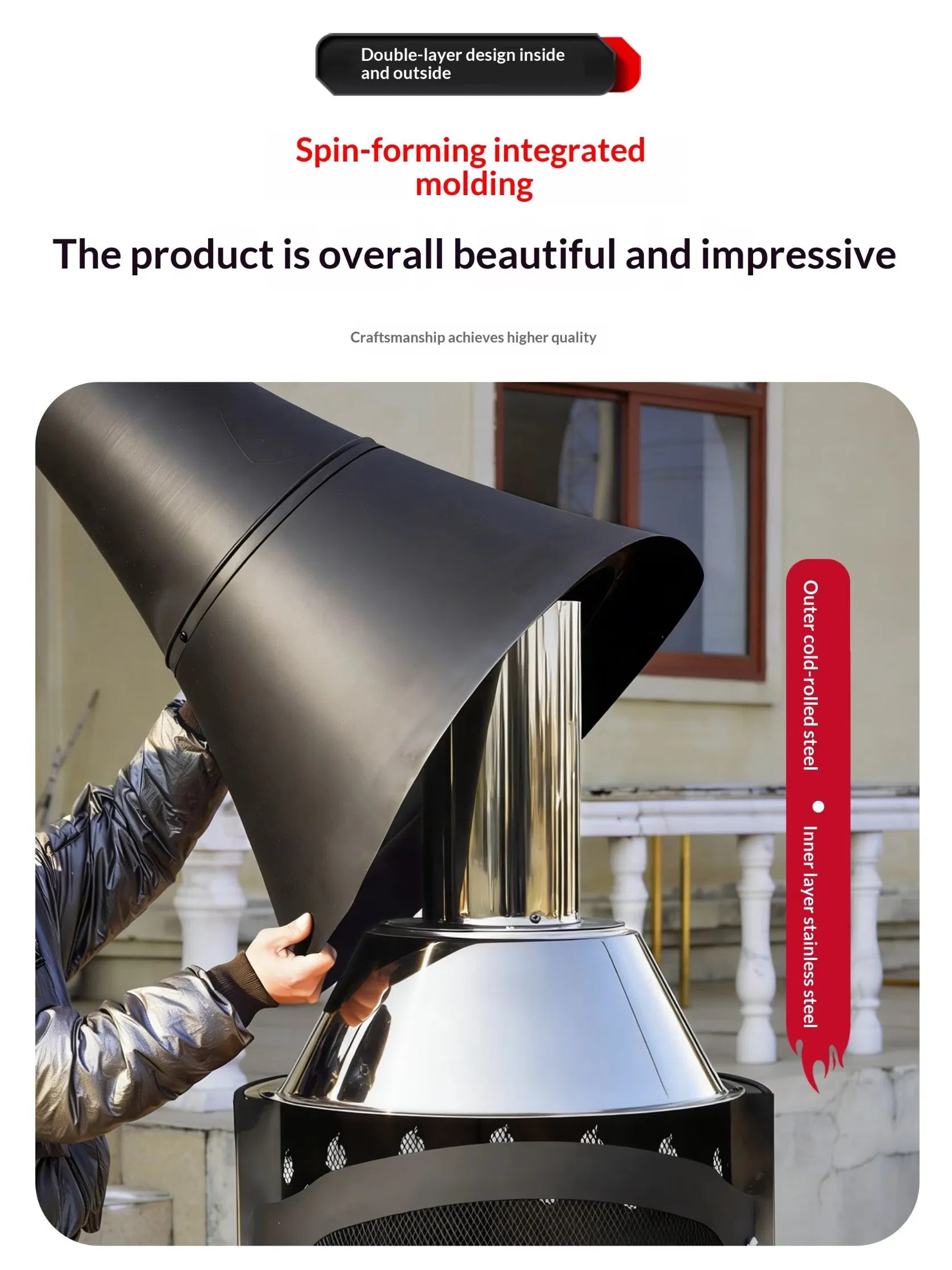 Elegant Outdoor Courtyard Fireplace for Cozy Gatherings and Ambience