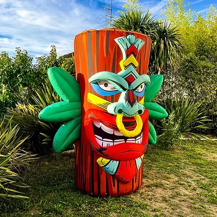 Boyi Inflatable Tiki Totem Poles Stump Decor for Beach Party/Tropical Event