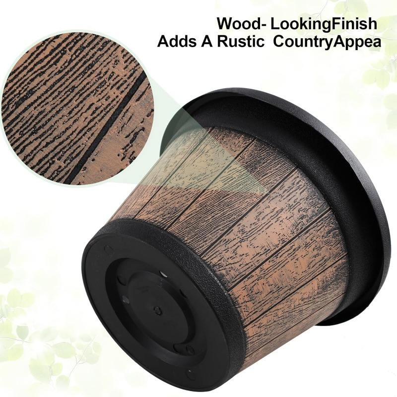 High-Quality Plastic High-Strength Space-Saving Barrel Design Garden and Office Flower Pot