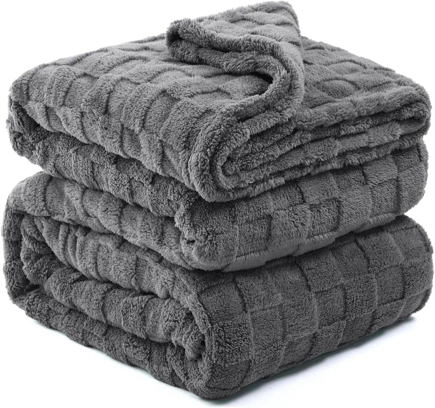 Thick Sofa Cover Blanket with Checkered Pattern and Soft Plush Fabric