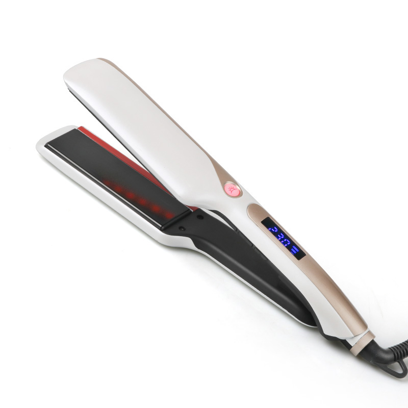 LCD Hair Straightener with Infrared Red Light Professional Ceramic Flat Iron Free Custom Private Label Service