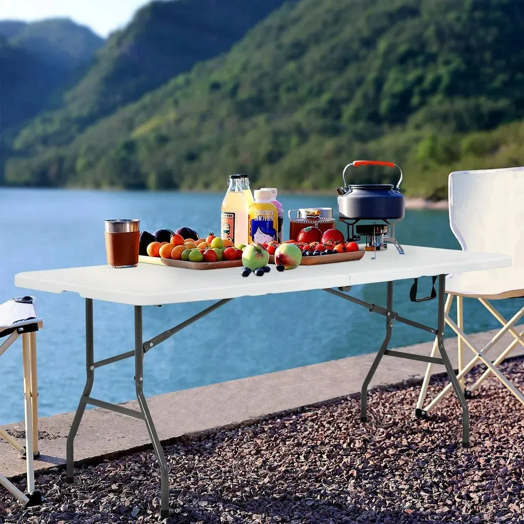 6FT 180cm HDPE Table with Durable Plastic for Outdoor Camping Hiking Picnics