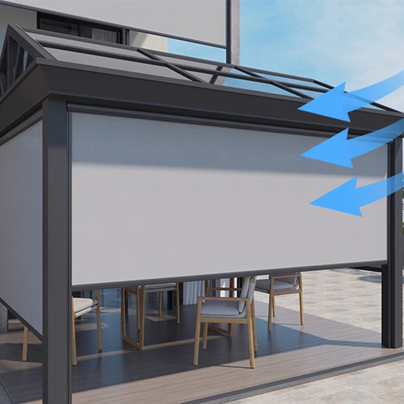 Outdoor Blackout Motorized Zip Roller Blinds