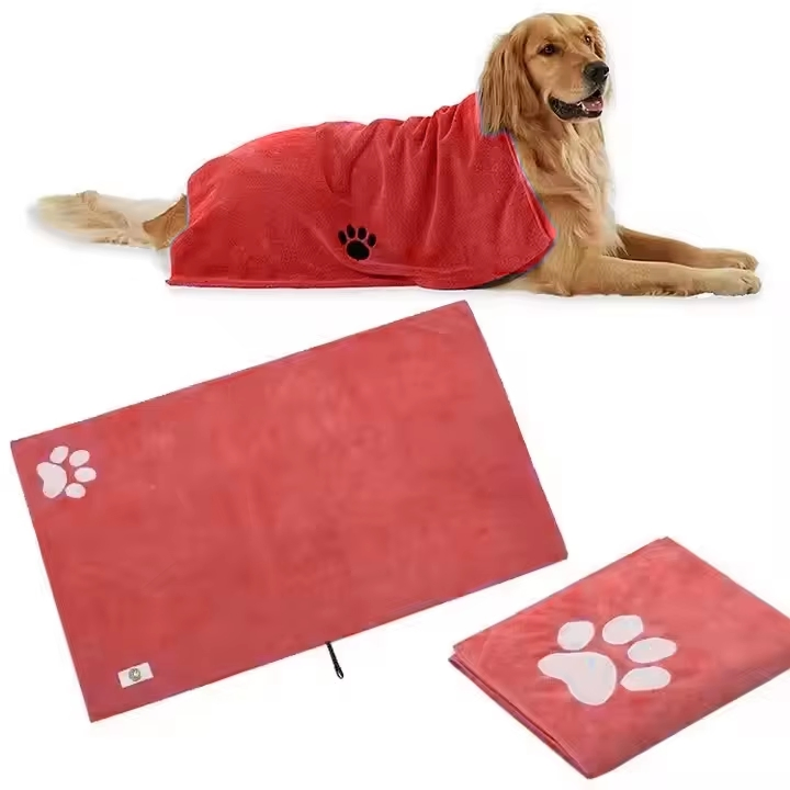 Microfiber Pet Towel Thickened Non-Shedding Grooming Towel Absorbent Cleaning Bathing