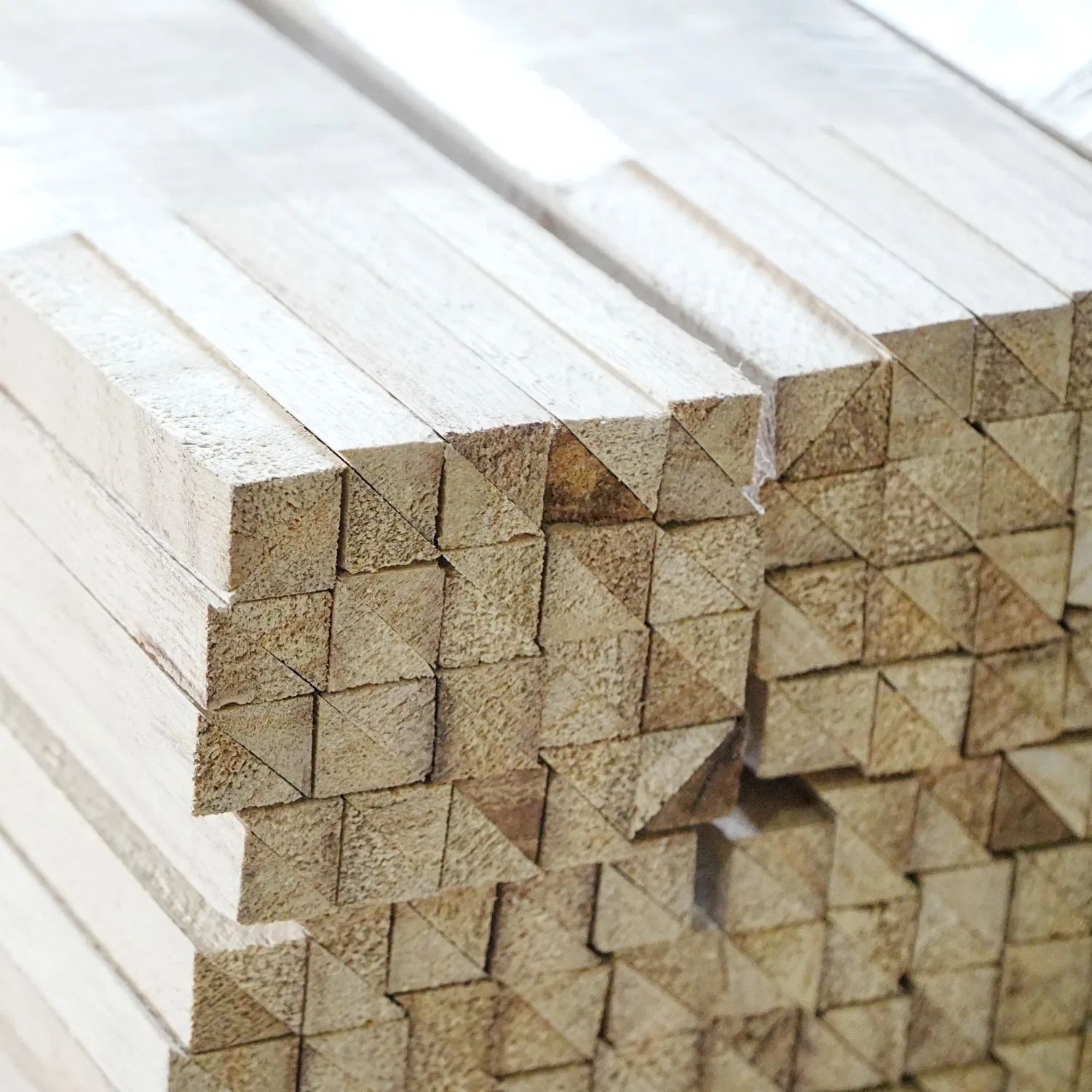 Natural Paulownia Triangle Chamfer Solid Wood Strips
