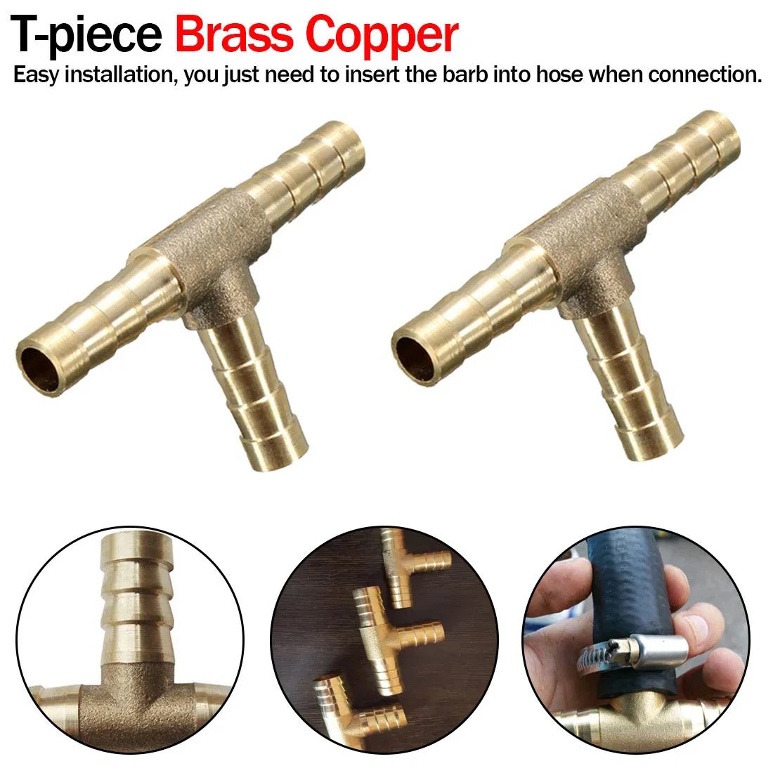 X Type 4 Way 4 6 8 10 12mm Hose Connector Brass Barb Pipe Fitting Joint Copper Barbed Adapter Coupling Pneumatic