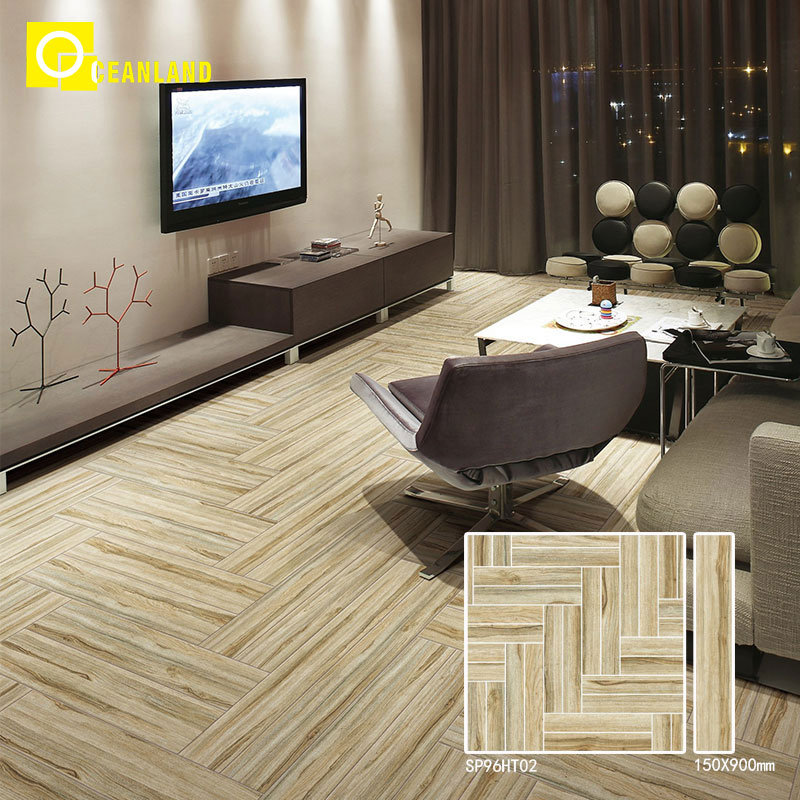 Good Price Yellow Wooden TV Background Wall Porcelain Tile
