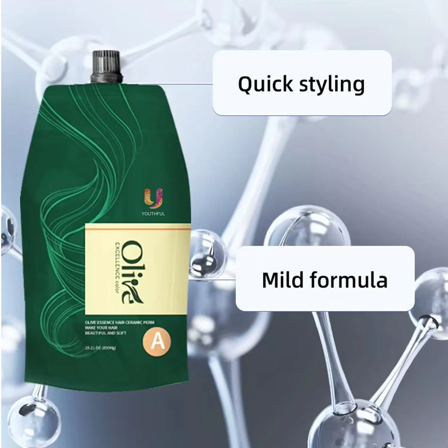 Keratin Hair Straightening and Perming Cream for All Hair Types