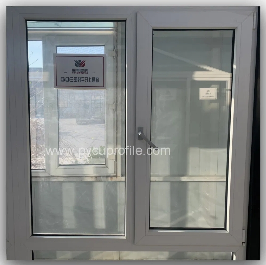 PVC Window Wooden Surface Single Pane Glass Windowsill