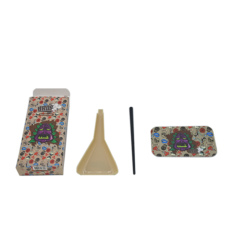Bros Monster Box Set Rolled Cone Rolling Paper of Triangle Funnel + Card + Plastic Strips