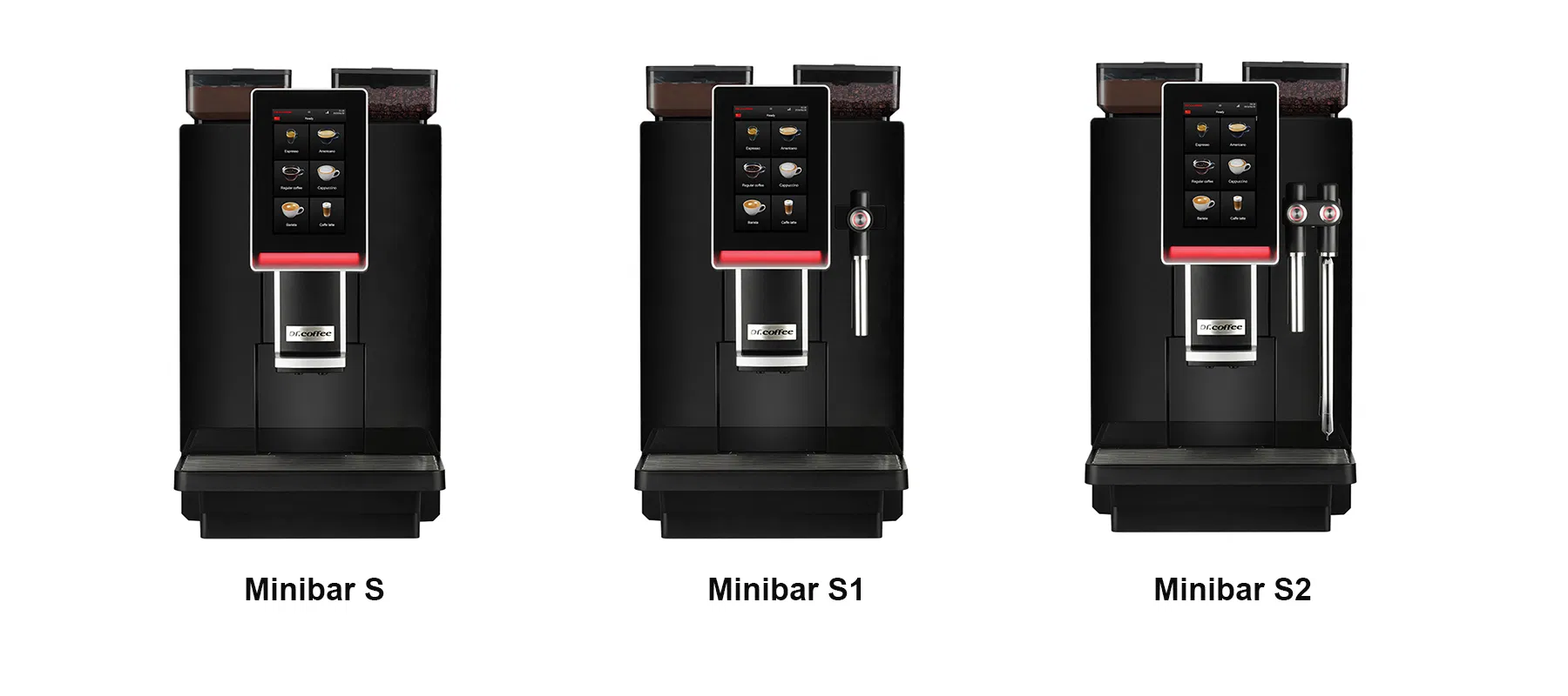 Dr. Coffee Minibar Professional Automatic Coffee Machine Maker with Steam Wand