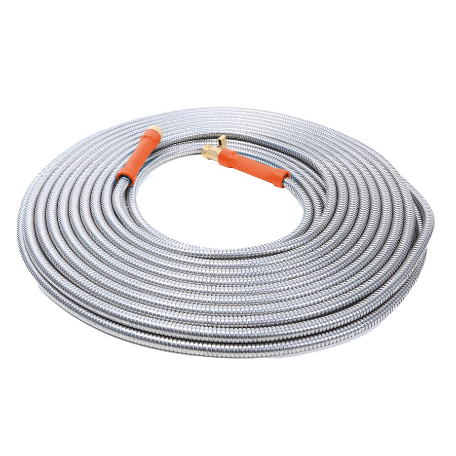 Heavy-Duty Twist-, Tangle- and Kink-Resistant Garden Hose with Brass Fitting
