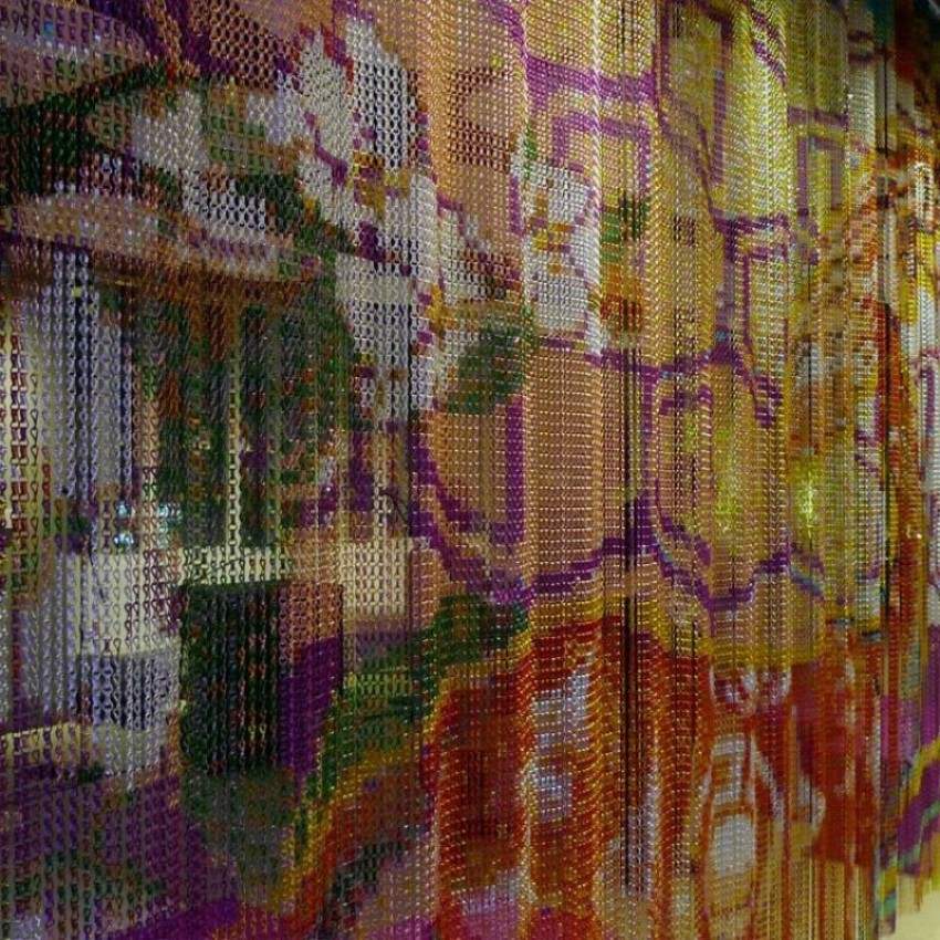 Woven Wire Aluminum Chain Link Metal Curtain Panels for Modern Architecture and Restaurant Interior Design