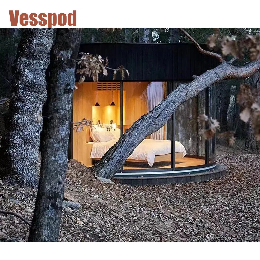 Cheap Tiny Light Weight Hotel Prefab Villa Round Shape Prefab Houses Furnished Villa House Circular Tiny House Circular Bungalow