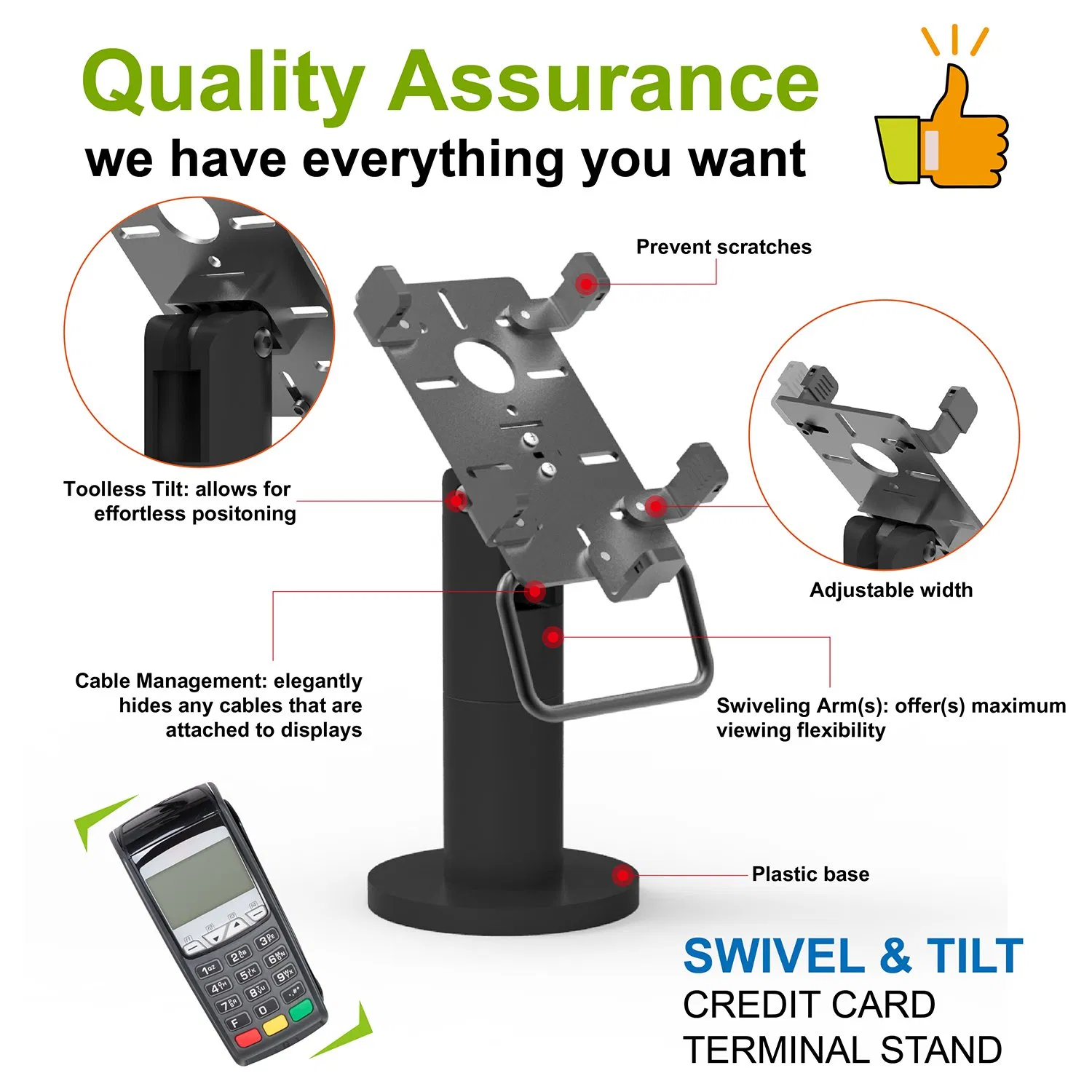 OEM Chinese Factory Swivel and Tilt POS Holder with Cable Management for Shop