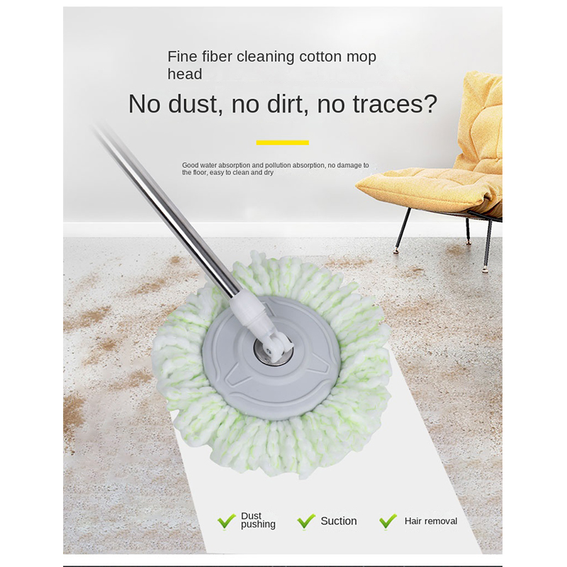 Швабра с двойной турбиной и вращающейся насадкой из микрофибры