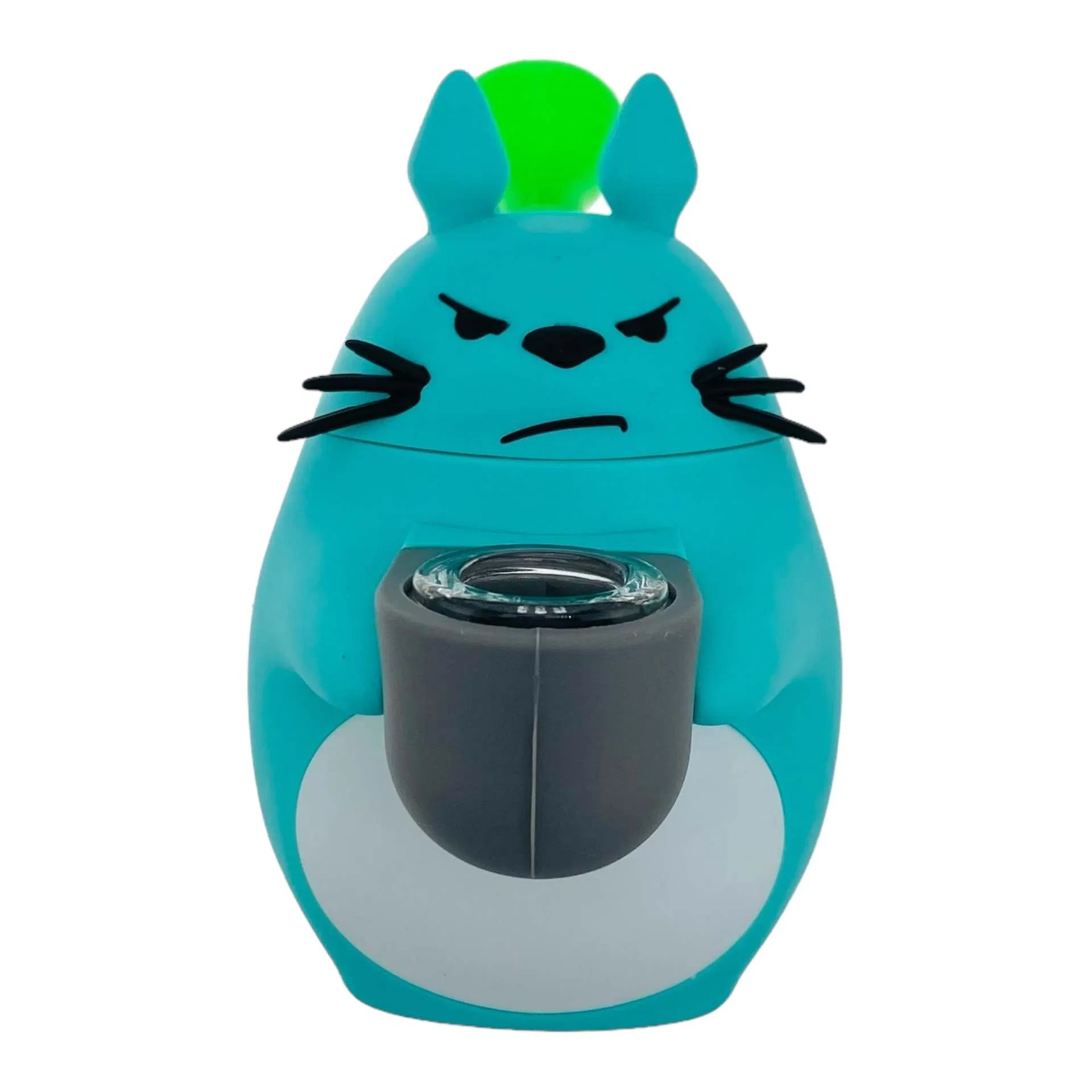 4.65inch Cute Cartoon Cat Silicone Water Pipe with 14mm Glass Bowl Smoking Hookah Accessories