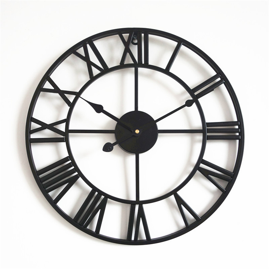 Cross-Border Home Vintage Living Room Wrought Iron Digital Scale Wall Clock