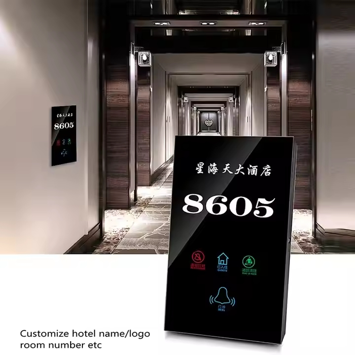 Modern Design Stainless Steel Smart Hotel Electronic Door Bell System Wireless Wired Doorbells Apartment Use Plug Power Source Doorplate