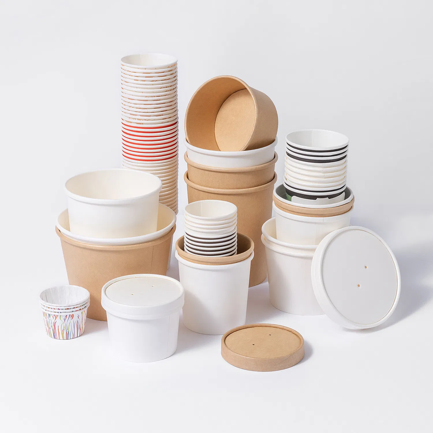 Disposable Paper Food Bowl with Lids Hot Selling