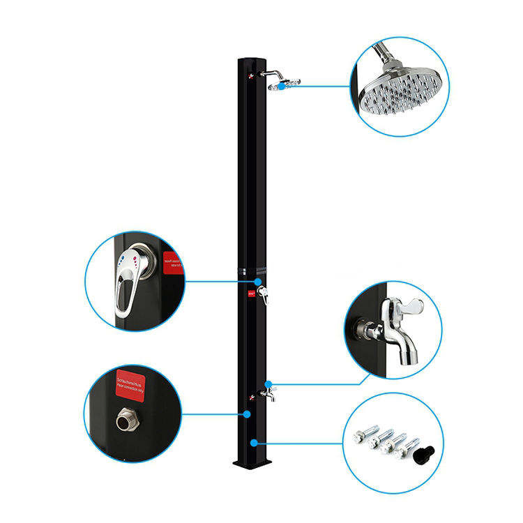 20L Large Capacity Outdoor Poolside Shower Column and Durable Outdoor Solar Shower Stand