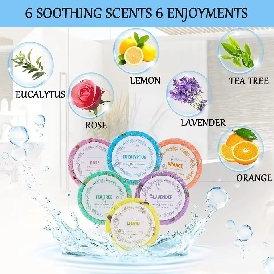 Handmade Vegan Aromatherapy Shower Steamers Set for Self Care Shower Steamers