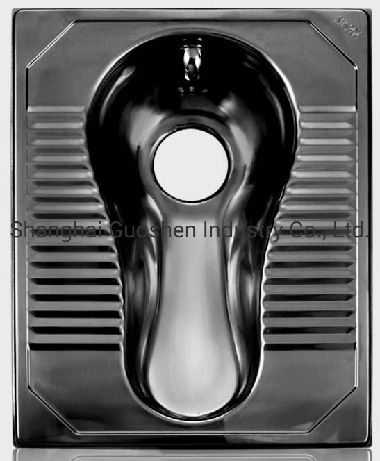 Top Quality Sanitary Ware Black Nanometer Stainless Steel Squat Pan for Toilet 580X450
