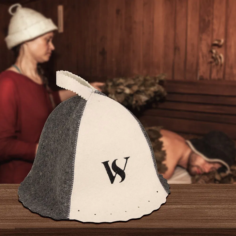 Wool Sauna Hat Embroidered Cell Sauna Hat Finnish Ukraine Sauna Hat Wool - Russian Banya Hat for Men Hat for Men Sauna Hats