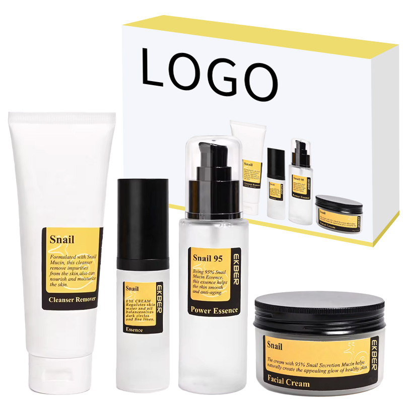 Snail Mucin Collagen Anti-Aging Face Cleanser Serum Cream Snail Skin Care Set