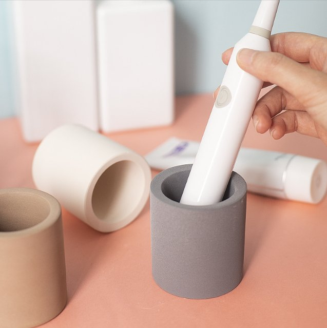 Diatomaceous Earth Toothbrush Holder, Bathroom Toiletries, No-Drill Toothbrush Rack