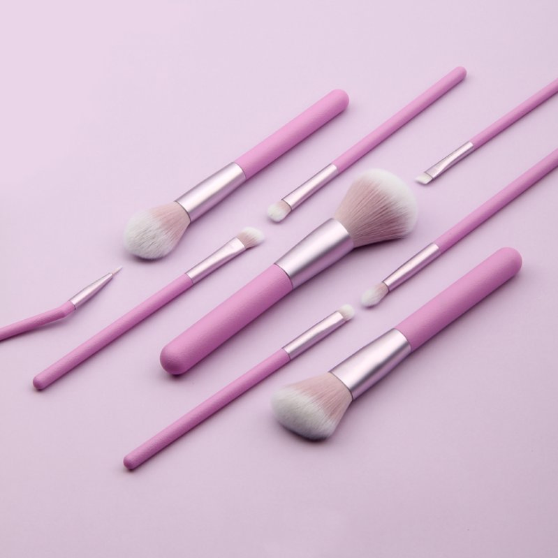 High Quality 9PCS Purple Makeup Brushes Kabuki Foundation Blending Contour Face Powder Eyeshadow Make up Brush Set