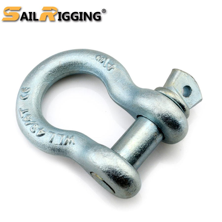 Us Type Drop Forged Galvanized Screw Pin G209 Anchor Shackle 5t Bow Steel Rigging Shackle Grilletes De Acero