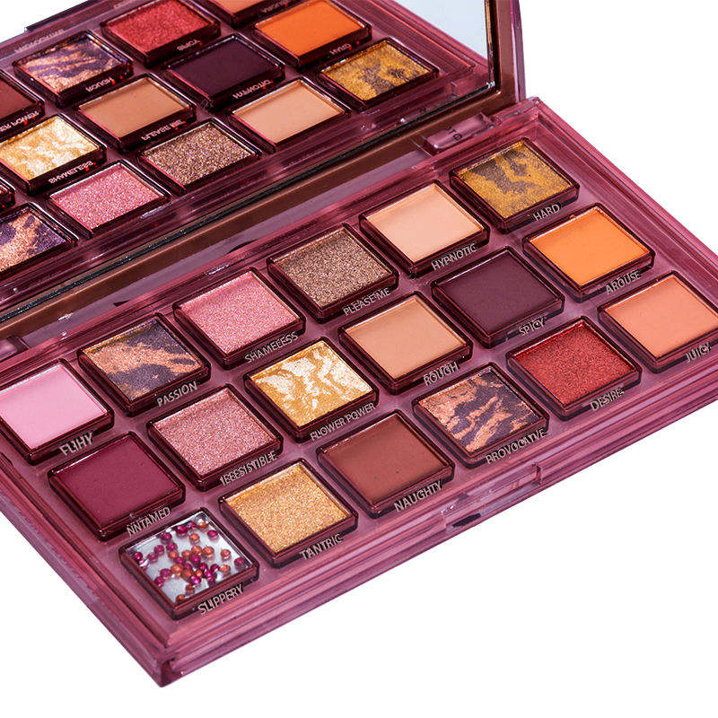 Wholesale 18 Colors Long Lasting Vegan Makeup Matte Shimmer High Pigment New Arrival Customizable Eyeshadow Palette