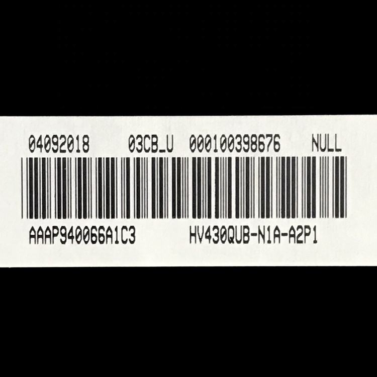 Boe 43-Inch Hv430qub-N1a Screen for Frameless TV Assembly