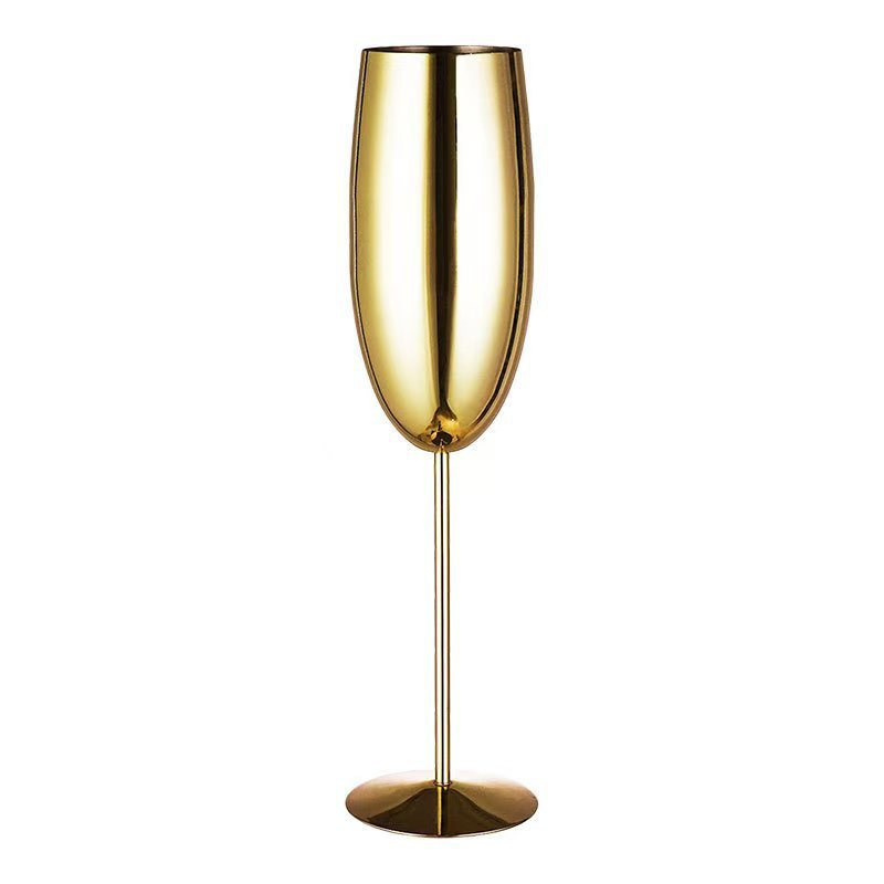 Elegant Thin-Legged 304 Stainless Steel Cocktail and Wine Glasses