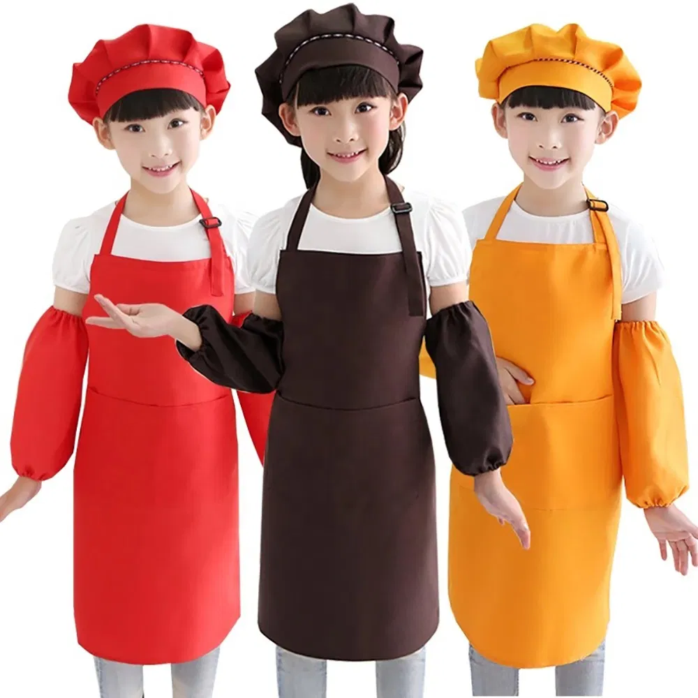Wholesale Cotton Canvas Apron Cheap Custom Apron Kids Painting Children Apron