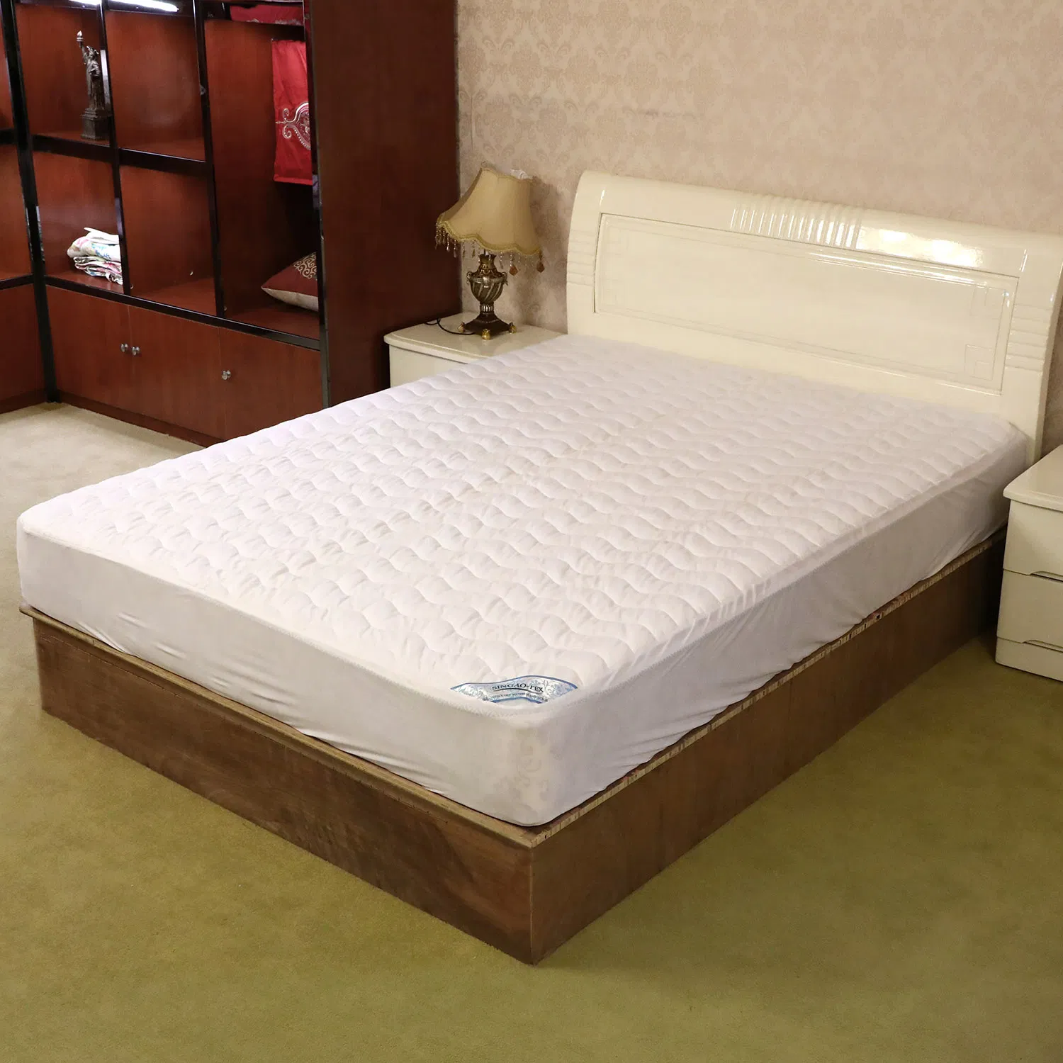 100% Cotton Quilted Woven Mattress Protector Cover Waterproof Anti-Slip High Quality
