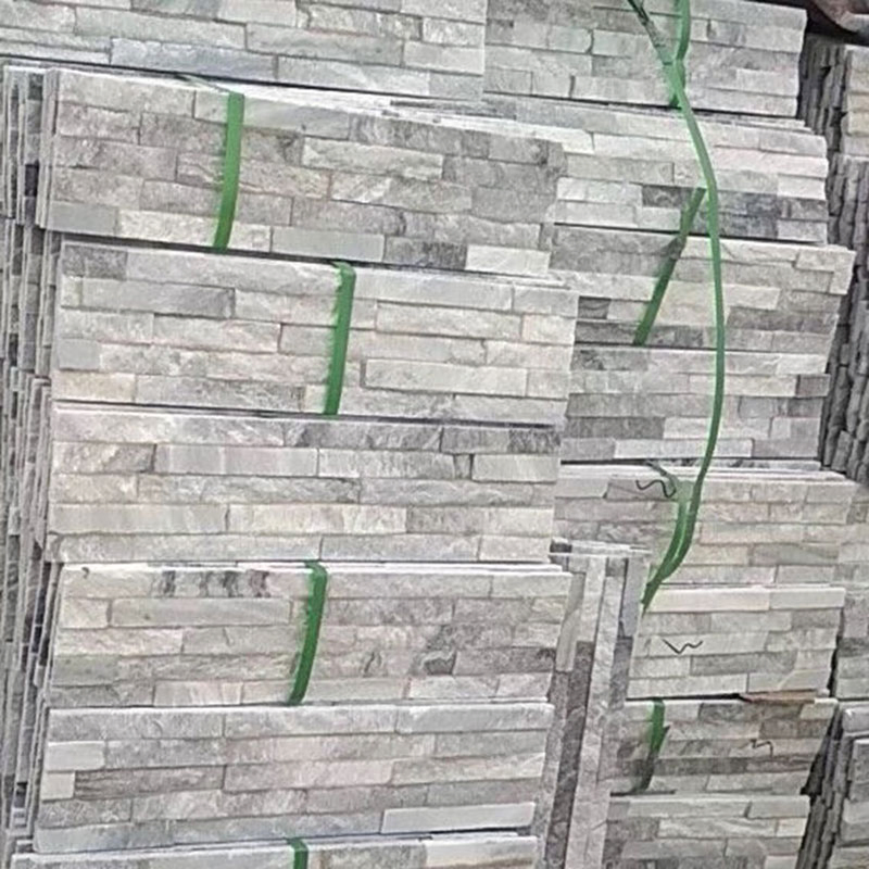 Natural Cloudy Grey Culture Stone White Quartzite Exterior Wall Cladding Stack Stone