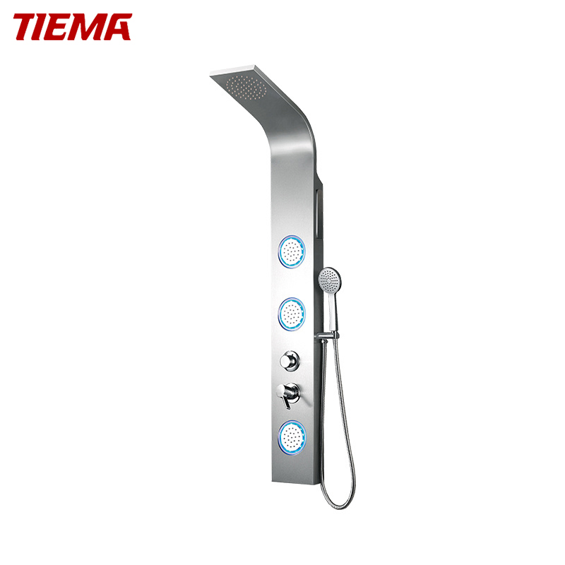Tiema Stainless Steel Chromed Rainfall Shower Faucet Bathroom Shower Column