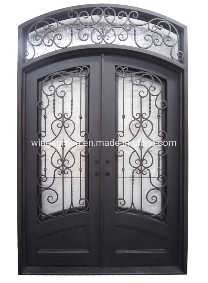 Europe Style Main Entrance From Doulbe Wrought Iron Security Metal Armored Double Single Steel Door for Exterior