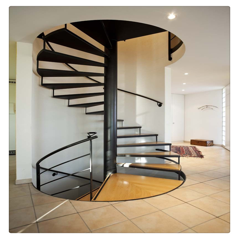 Economy High Quality Glass Railing Designs Spiral Staircase Indoor Wooden Staircase