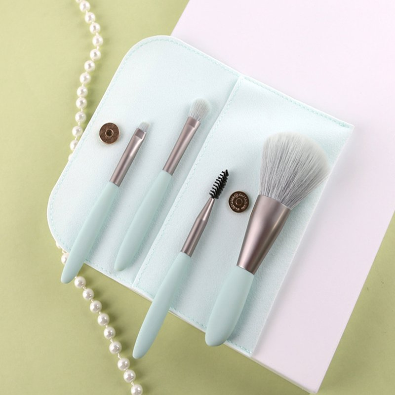 Yellow Makeup Brushes Set 4PC Face Eye Cosmetic Artificial Hair Beauty Tool Make up Powder Blush Brushes Kit
