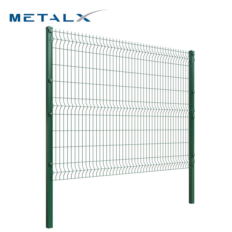 Garden Perimeter 3D Curved Iron Wire Mesh Fence Peach Shape Post Fencing