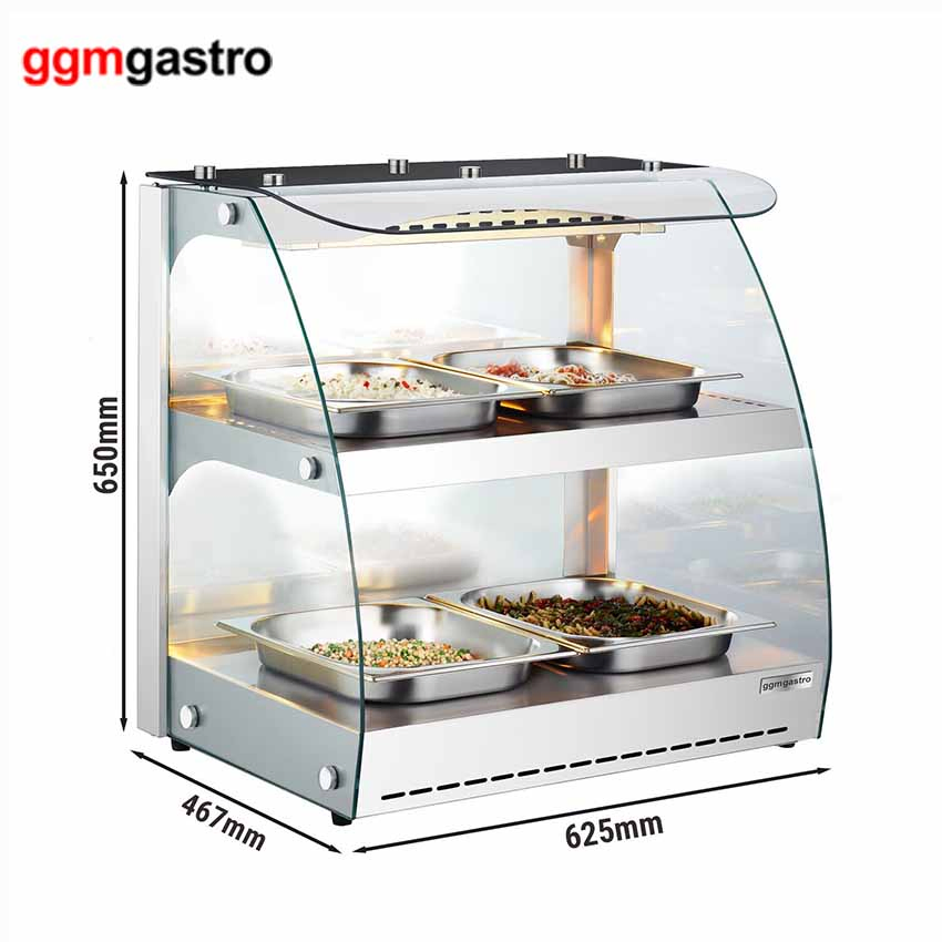 Glass Heated Display Case Food Warmer with 1 Shelf