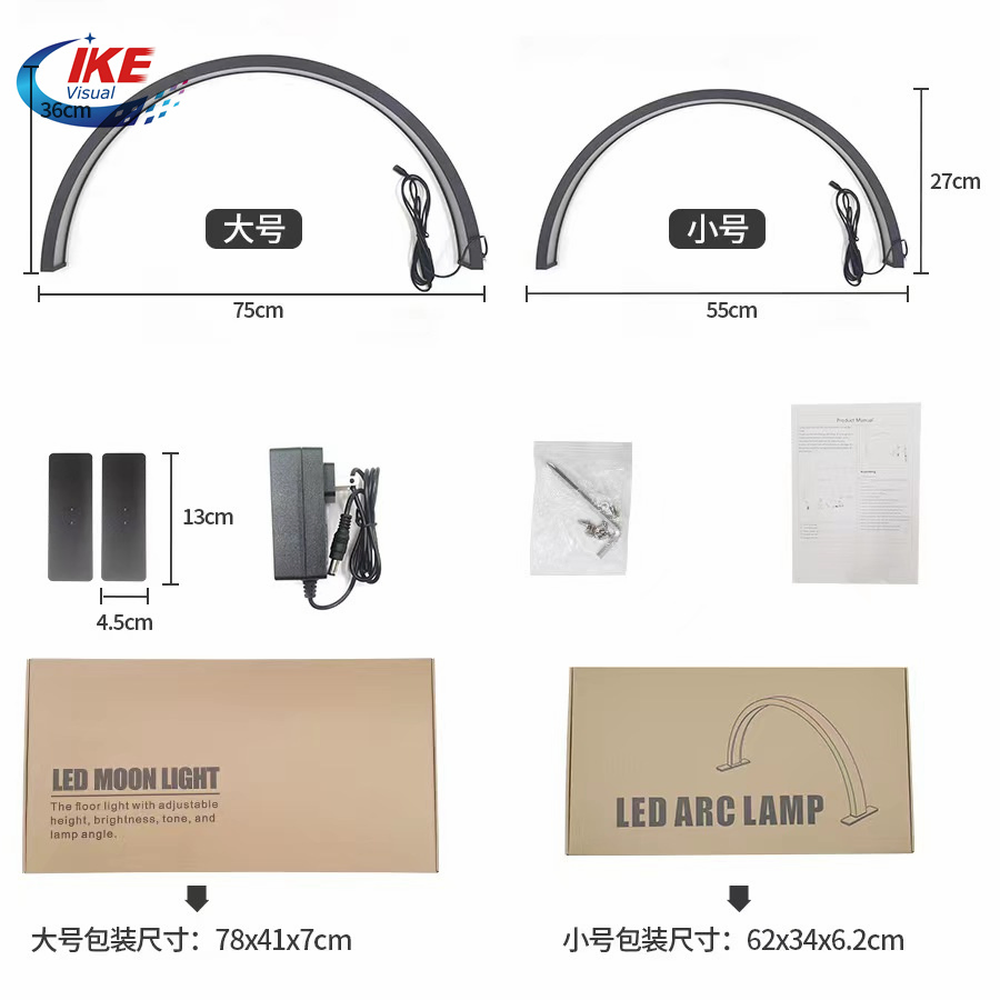 Beauty Light Table Nail Lamp 22inch 30W LED Half Moon Ring Light for Nails Tattoo Salon