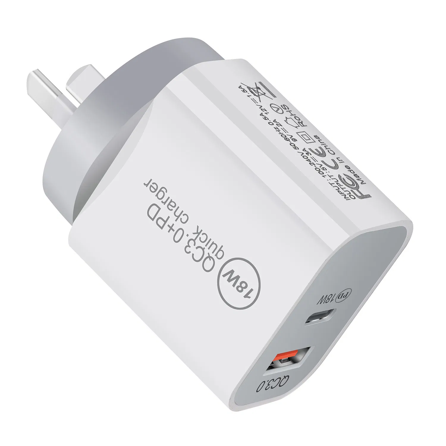 Top seller USB C charger white 36W 2 ports PD and QC3.0 fast charging USB wall charge